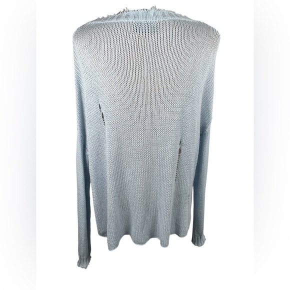 Wooden Ships Oliver Distressed Cotton Crew Light Blue Size Small/Medium - Picture 4 of 13